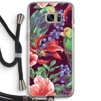 Papegaaien: Samsung Galaxy S7 Edge Transparant Hoesje met koord