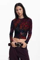 T-shirt met cirkelprint - RED - XL T-shirt met cirkelprint - RED - XL