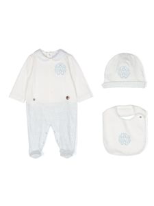 Roberto Cavalli Junior trousseau de naissance en coton à motif monogrammé - Blanc