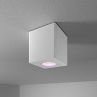 Gibbon - LED smart opbouwspot - vierkant - IP65 waterdicht - GU10 - RGBWW - Wifi + Bluetooth - Google Home, Amazon Alexa en Siri - Wit - Bestuurbaar via App en Stem