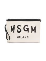 MSGM Kids pochette en toile à logo imprimé - Tons neutres