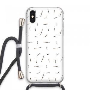 Hipster stripes: iPhone XS Max Transparant Hoesje met koord