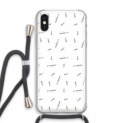 Hipster stripes: iPhone XS Max Transparant Hoesje met koord
