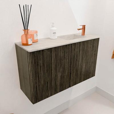 Toiletmeubel Mondiaz Joya Dlux | 70 cm | Meubelkleur Shadow | Faye wastafel Ostra Wasbak Rechts | 1 kraangat