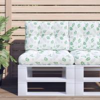 VidaXL Palletkussens 2 st stof bladpatroon VidaXL Palletkussens 2 st stof bladpatroon