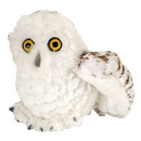 Pluche witte sneeuwuil knuffel vogel 15 cm speelgoed - thumbnail