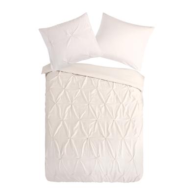 Pure Dekbedovertrek "luxe stiksel plooien" - Zand - (140x200/220 cm) - Microfiber