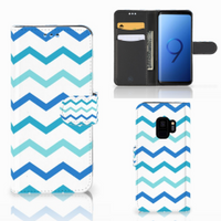 Samsung Galaxy S9 Telefoon Hoesje Zigzag Blauw