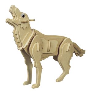 Houten 3D puzzel wolf 23 cm   -