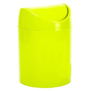 Mini prullenbakje - groen - kunststof - met klepdeksel - keuken aanrecht/tafel model - 1,4 Liter
