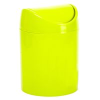 Mini prullenbakje - groen - kunststof - met klepdeksel - keuken aanrecht/tafel model - 1,4 Liter - thumbnail