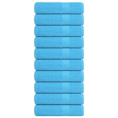 VidaXL Douchehanddoeken 10 st 70x140 cm 360 g/m² 100% katoen turquoise