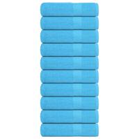 VidaXL Douchehanddoeken 10 st 70x140 cm 360 g/m² 100% katoen turquoise