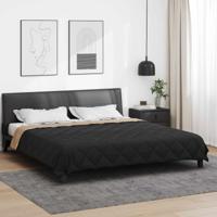 Vol jaar dekbed Zwart en Taupe 220 x 240 cm Microfiber
