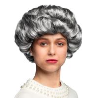 Verkleedpruik voor dames - grijs - Oma/sara/bejaarde - Carnaval - kort haar