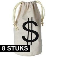 8x Geldzakjes dollar 16 x 23 cm   - - thumbnail