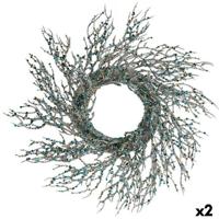 Kerstkroon Krist+ 3300/16-DB9-6 3300/16-DB9-6 Blauw Gouden Plastic Tak 50 x 10 x 50 cm (2 Stuks)