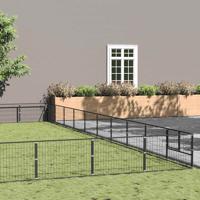 Hondenkennel 100 m² staal zwart