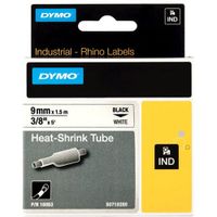 Dymo IND krimpkous zwart op wit, 9 mm x 1,5 meter label krimpkous