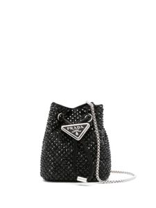 Prada mini sac à ornements strassés - Noir