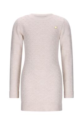 Le Chic winter jurk meisjes - wit - Saknita - gebreid