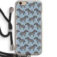 Zebra: iPhone 6 / 6S Transparant Hoesje met koord