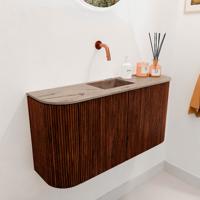 Toiletmeubel Mondiaz Joya Dlux | 83.2 cm | Meubelkleur Ruby | Faye wastafel Arena Wasbak Midden | Zonder kraangat(en)