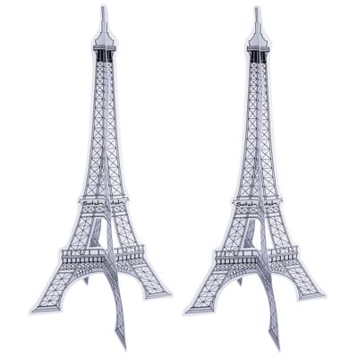 Decoratie Eiffeltoren - 2x - 40 cm - papier - brandvertragend - Frankijk versiering