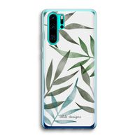 Tropical watercolor leaves: Huawei P30 Pro Transparant Hoesje