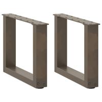 Salontafelpoten 2 st U-vormig 40x(30-31) cm staal naturel