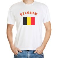 Wit t-shirt Belgie heren - thumbnail