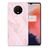 OnePlus 7T | TPU | Siliconen hoesje | Marble Pink - Origineel Cadeau Vriendin