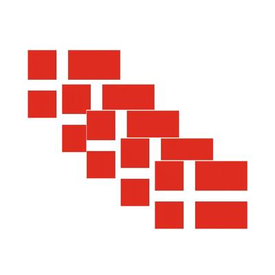 Vlag van Denemarken stickers - 20x - 7 x 10 cm - Landen - Deense vlaggetjes