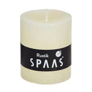 Spaas rustieke cilinderkaars/stompkaars - 1x - ivoorwit - 7 x 8 cm - 30 branduren