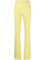 Patrizia Pepe pantalon nervuré à fentes latérales - Jaune