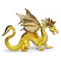 Plastic gouden draken 17 cm - thumbnail