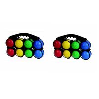 2x Jeu de boules sets gekleurd