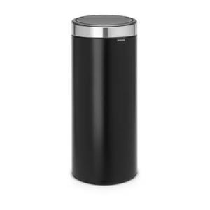 Brabantia Touch Bin, 30L Rond Kunststof, Roestvrijstaal Zwart