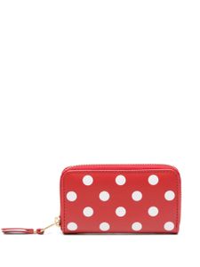 Comme Des Garçons Wallet portefeuille en cuir à pois - Rouge