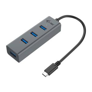 i-tec I-TEC USB C Metal HUB 4 Port passive USB-combi-hub Grijs