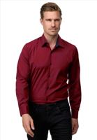 ItalianStyle - Herenoverhemd - Katoen - Slimfitmodel - Bordeauxrood