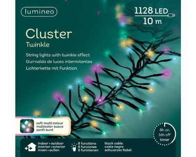 LED cluster lghts l10 zwrt/soft mlt kerst - Lumineo
