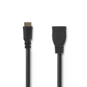 Nedis CVGP34590BK02 HDMI kabel 0,2 m HDMI Type C (Mini) HDMI Type A (Standaard) Zwart