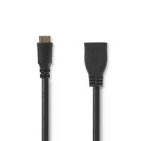 Nedis CVGP34590BK02 HDMI kabel 0,2 m HDMI Type C (Mini) HDMI Type A (Standaard) Zwart - thumbnail