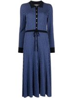 N.Peal robe en maille à motif géométrique - Bleu