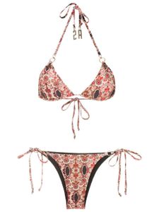 Amir Slama bikini dos-nu à fleurs - Multicolore