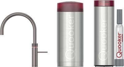 Quooker Fusion Round met COMBI+ boiler en CUBE reservoir 5-in-1-kraan gunmetal