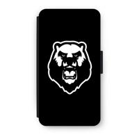 Angry Bear (black): iPhone XS Flip Hoesje