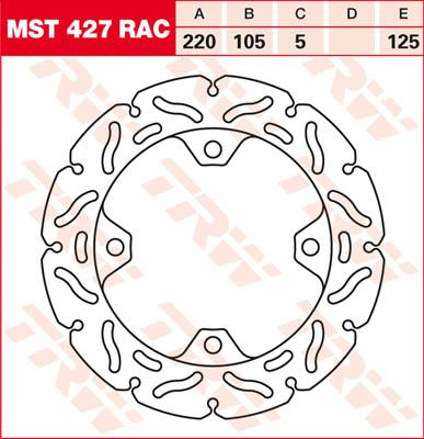 TRW Remschijf, remschijven voor de moto, MST427RAC
