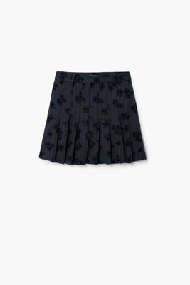 Plissérok met print - BLACK - XS